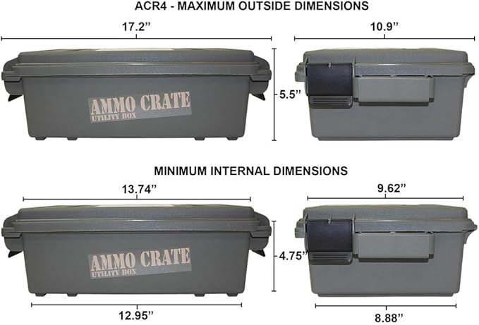 MTM ACR4-18 Ammo Crate Utility Box-Carry up to 65lbs of gear-Stackable design - Image 6