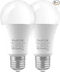 Radar Motion Sensor Light Bulbs, A19 12W Daylight E26 Outdoor Auto on/Off by ProPOW