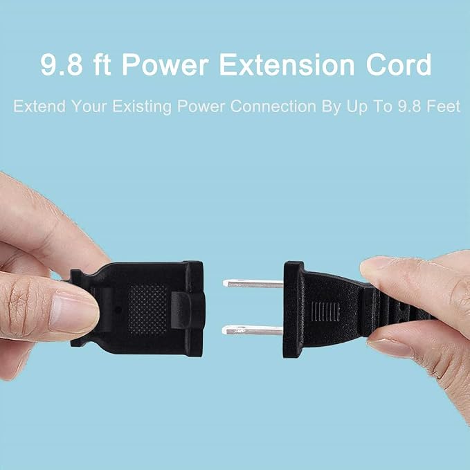 10 FT 2 Prong Extension Cord, Male/Female Power Cable - Image 8