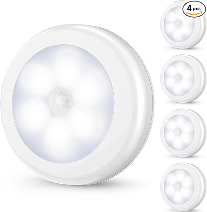 Mlambert 4 Pack Motion Sensor LED Night Light, Cordless Battery-Powered by Mlambert