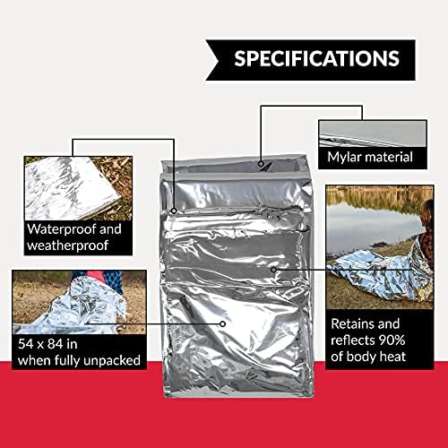 Ever Ready First Aid Mylar Rescue Blanket, Large Silver Thermal Sheet - Image 2