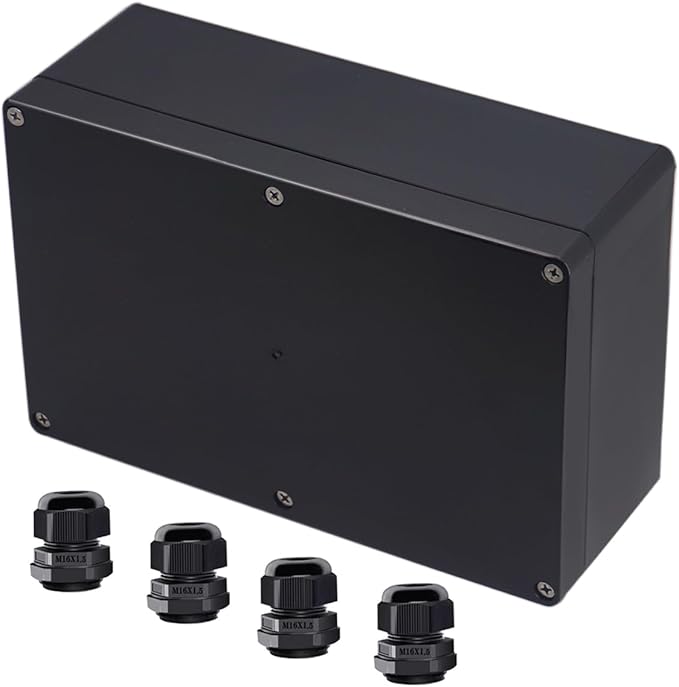 Project Box ABS Black Electrical Boxes IP65 Outdoor Waterproof Box Electronic by Raculety