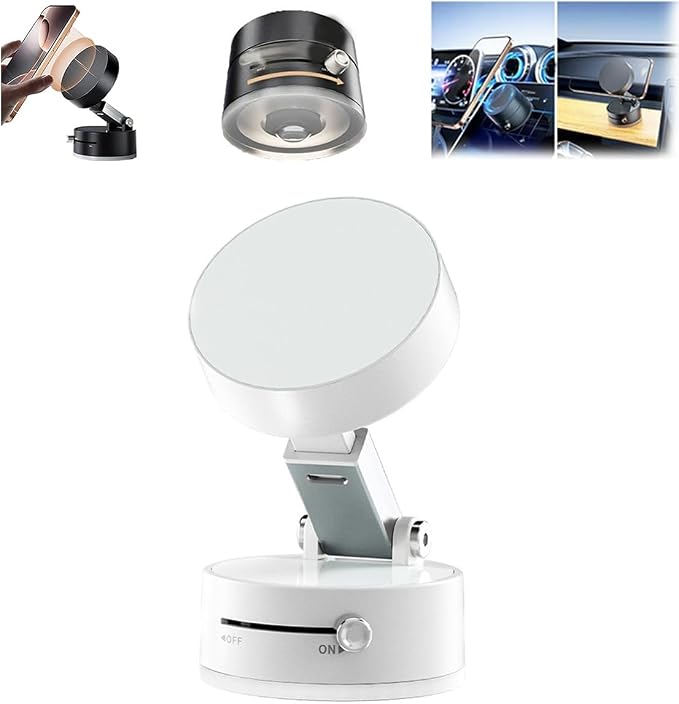 Oudvaker Foldable Magnetic Vacuum Phone Holder, 360° Electric Suction Car Mount by Oudvaker