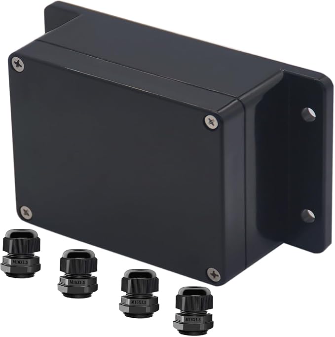 Project Box ABS Black Electrical Boxes IP65 Outdoor Waterproof Box Electronic by Raculety