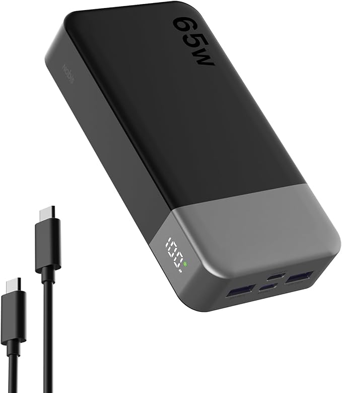 NOBIS 20000mAh Battery Pack Power Bank 65W Power Bank, Portable Charger by NobisPowerbank