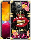 Compatible with iPhone 15 Pro Max Case, Queen Lip Crown Leopard Print Luxury by Unknown