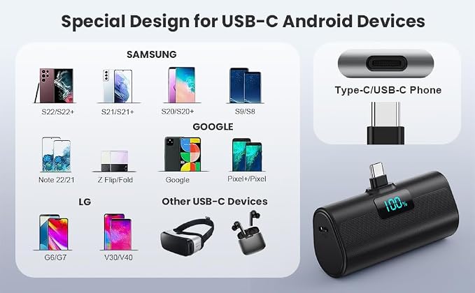 Portable Charger for iPhone 17/16/15 Series, 5200mAh PD USB C Power Bank - Image 8