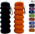 Collapsible Water Bottles 2 Pack 16oz, Travel Portable Sport Water Bottle by Dontinhu