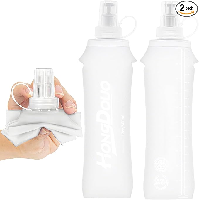 2PCS Running Vest Soft Flask, BPA-Free Soft Flasks 17oz/500ml TPU Collapsible by Unknown