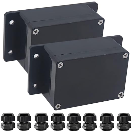 2Packs Junction Box IP65 Waterproof ABS Plastic Electrical Project Case Power by Otdorpatio