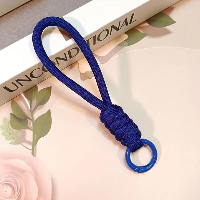 Colorful Braided Paracord Keychain, 12cm Length, Decorative Woven Rope Strap - Image 3