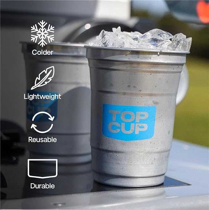 Top Cup – 9 Ounce, Reusable Aluminum Party Cups | Cold-Holding, Recyclable - Image 2