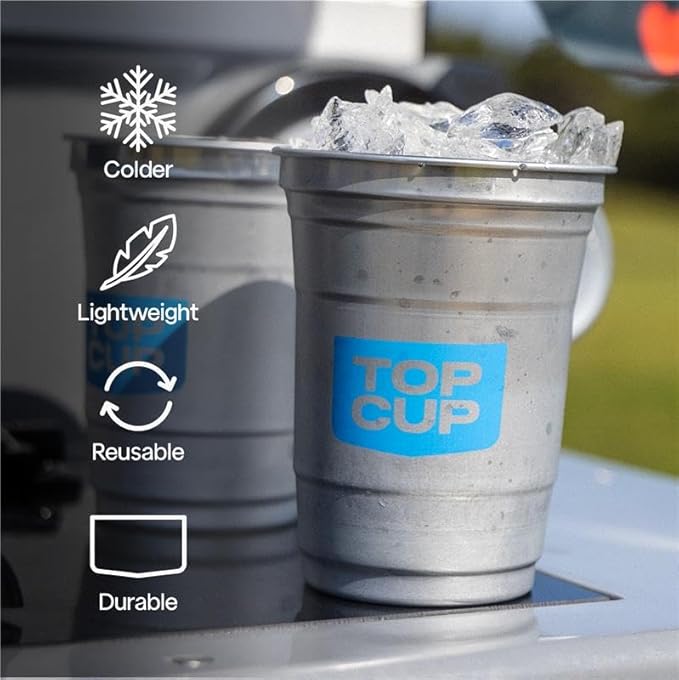 Top Cup – 12 Ounce, Reusable Aluminum Party Cups | Cold-Holding, Recyclable - Image 2