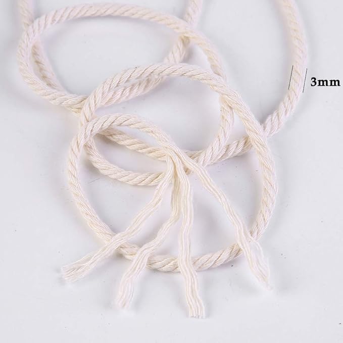Macrame Cord 3mm x 109Yards 100% Natural Cotton Macrame Rope Cotton Cord - Image 3