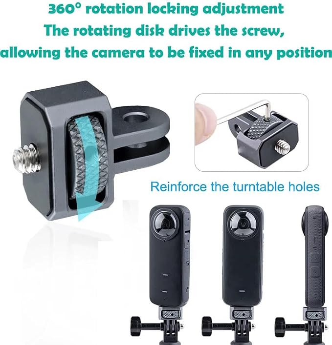 Aluminum Camera Tripod Adapter 1/4"-20 Conversion Adapter Mounts Compatible - Image 2