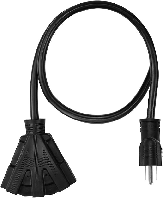 15FT 12/3 Outdoor Extension Cord, Heavy Duty 3-Outlet SJTW Indoor/Outdoor - Image 2