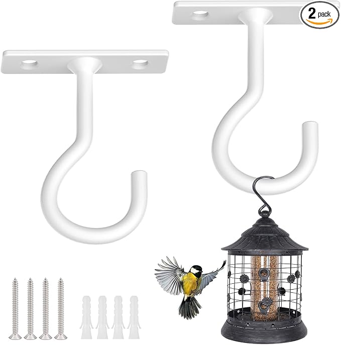 Ceiling Hooks for Hanging Plants 2pack 2.5inch Wall Mount Plant Hooks Meatl by QTJUST