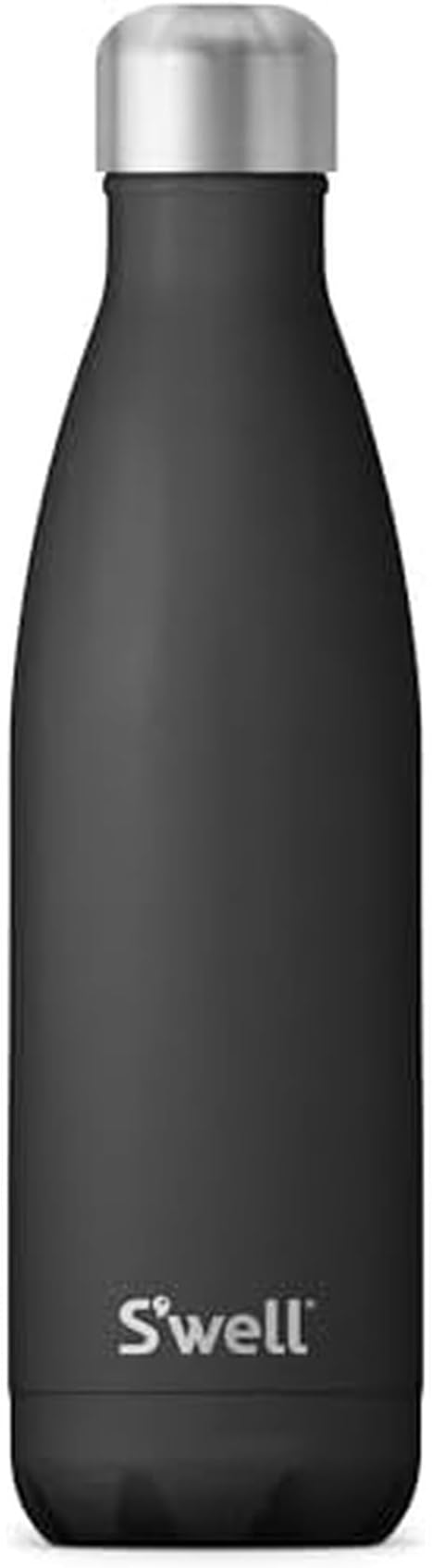 S’well Stainless Steel 17oz Water Bottle, Onyx Black, Triple-Layer Vacuum by Swell