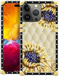 Compatible with iPhone 15 Pro Max Case, Sunflower Diamonds Leather Luxury by Unknown