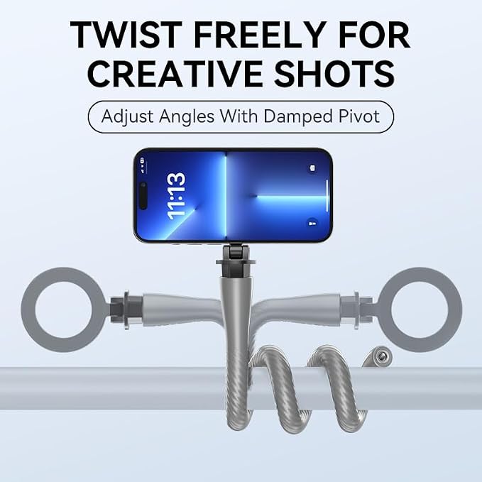 TELESIN° Magnetic Flexible Phone Mount Clamp Tripod Stand Stick Pole - Image 4