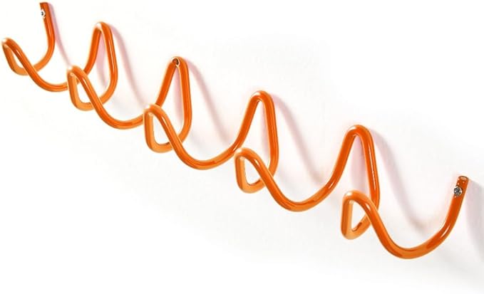 Orange Wall Mounted Coat Rack, Decoration Wave Shaped Wall Hooks, Heavy-Duty by FKLOYP