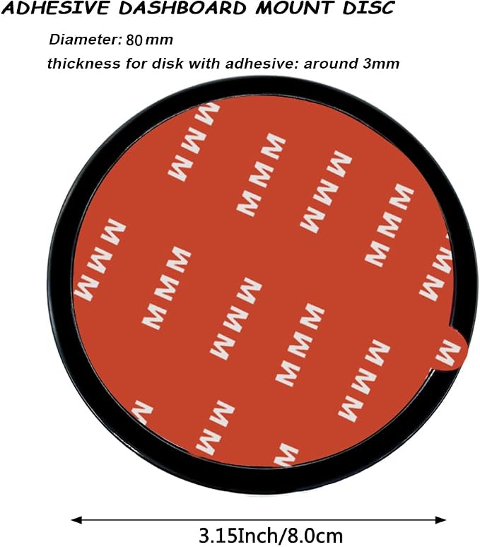 4 Pack 80mm Black Adhesive Dashboard Pad Mounting Disk, Mounting Disk - Image 2