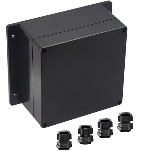 Junction Box IP65 Waterproof ABS Plastic Electrical Project Case Power Junction by Otdorpatio