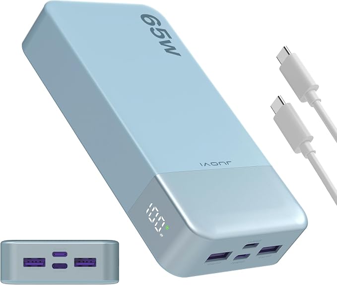 JUOVI Portable Charger 65W Power Bank 20000mAh Compact USB C Laptop Power Bank by JUOVI