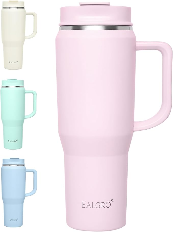EALGRO 40 oz Tumbler with Handle, Insulated Tumblers with Lid and Straw by EALGRO