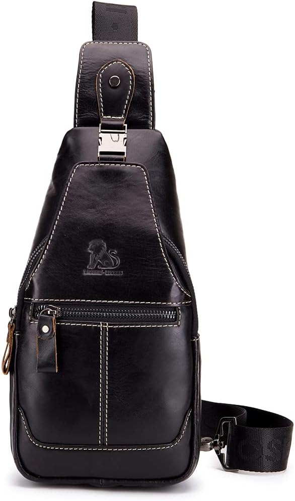 Hebetag Leather Sling Bag Crossbody Backpack - Image 2