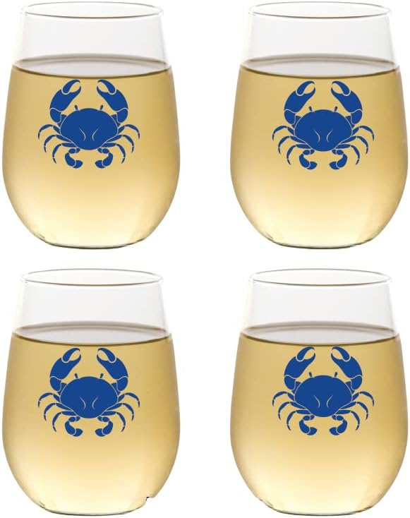 Set of 4 Shatterproof Designer 16 oz Plastic Wine Glasses MADE in the USA by Unknown