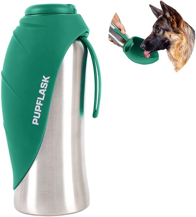 PupFlask Large Dog Water Bottle | 27 or 40 OZ Stainless Steel | Convenient Dog by TuffPupper