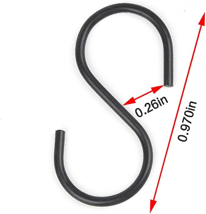 50pcs 1 Inch Black Iron Mini S Hooks Multipurpose Hangers - Image 2
