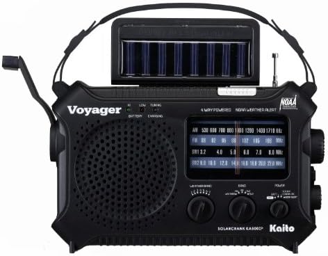 Kaito KA500IP-BLK Voyager Solar/Dynamo AM/FM/SW NOAA Weather Radio by Kaito