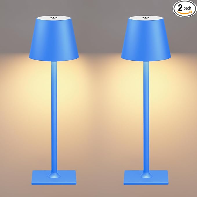 Yogaret Blue Cordless Table Lamp Set of 2, Indoor/Outdoor Table Lamp by YogaretCeilingLight