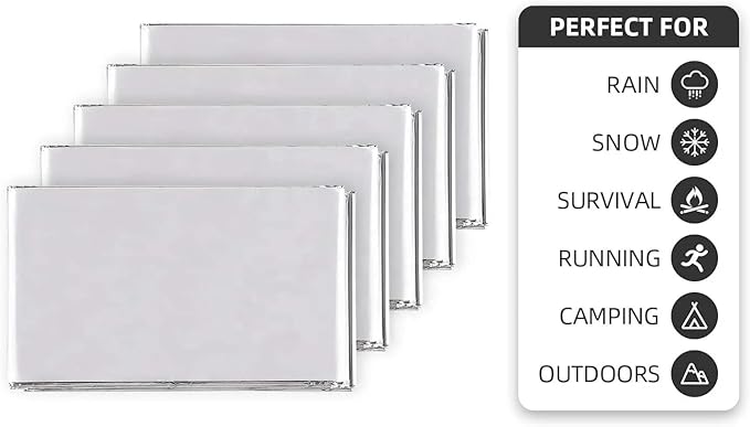 Emergency Survival Blanket, Mylar Thermal Blanket, Gigantic Space Blanket 82" x - Image 7