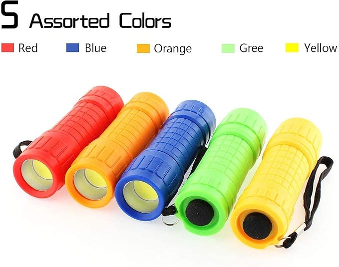 Whaply 6-Pack Small Mini Flashlight Set, 5 Colors, COB LED Handheld Flashlight - Image 4