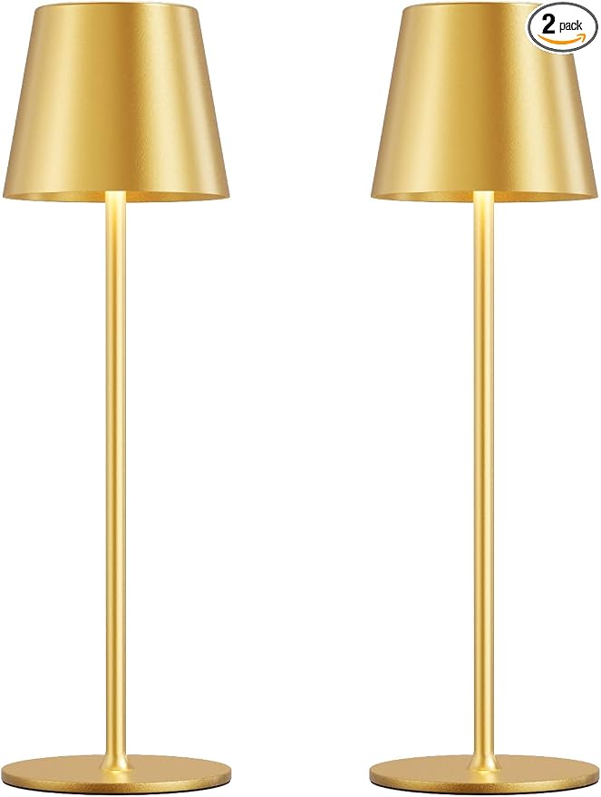 Kakanuo Cordless Table Lamp Rechargeable Gold by KakanuoLightings