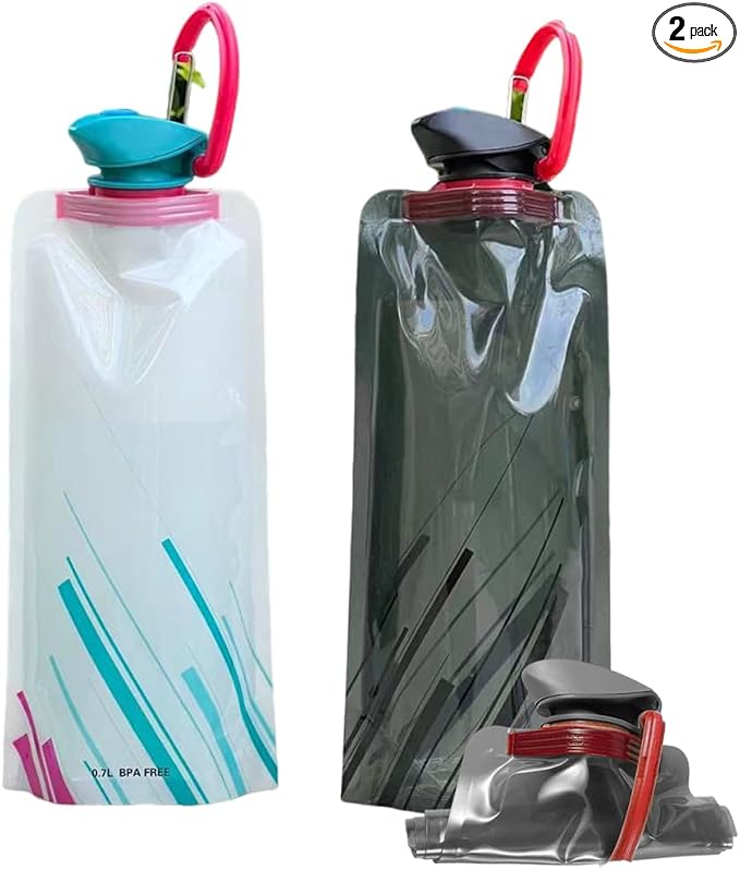 OULIGET Collapsible Water Bottles, Compact Bottle Folds Flat by OULIGET