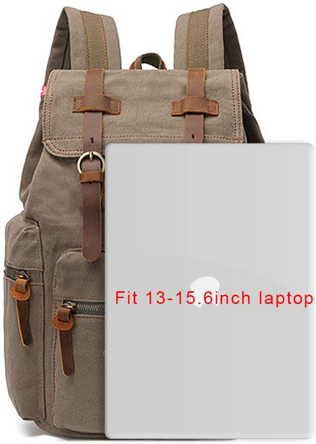 AUGUR High Capacity Canvas Vintage Backpack - Image 5