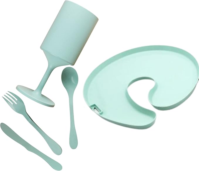 Knork Eco Party Bundle, Appetizer Plate, Party Cup, Party Utensils, 5 Piece Set by Knork