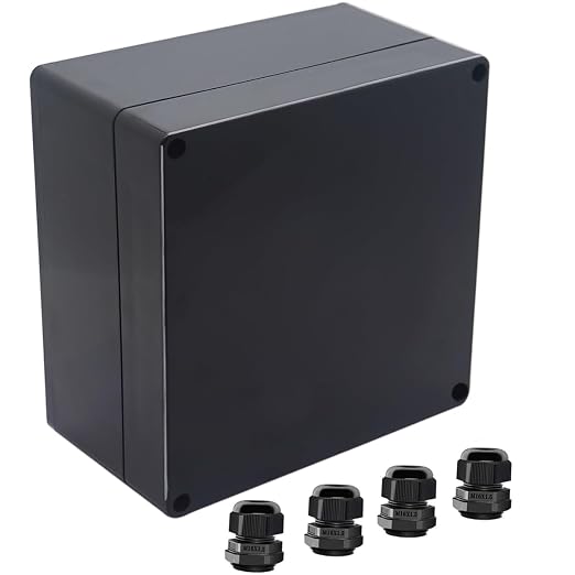Junction Box IP65 Waterproof ABS Plastic Electrical Project Case Power Junction by Otdorpatio