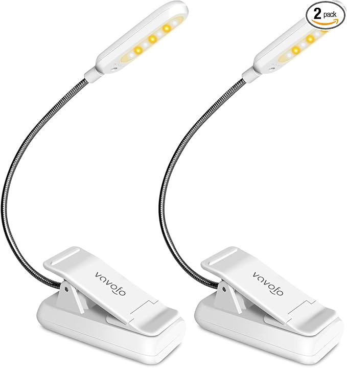 VAVOFO Book Light, Rechargeable Clip On Reading Light 7 LEDs by VAVOFO