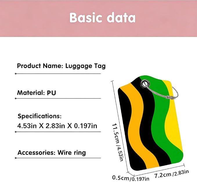 2Pcs Abstract Wave Luggage Tags - Image 3