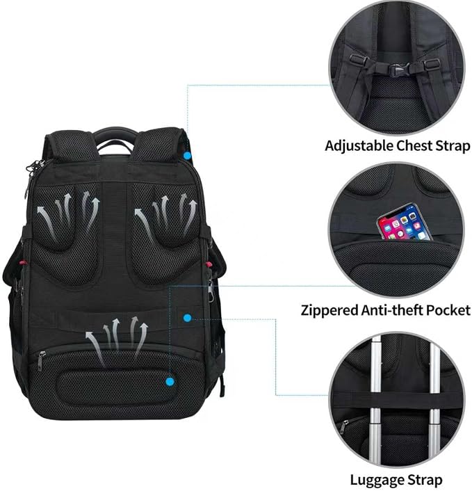 KROSER Travel Laptop Backpack 17.3 Inch XL Computer Backpack - Image 5
