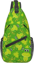 Cute Cartoon Frog Sling Bag For Women Men Funny Frogs Backpack Crossbody by Unknown