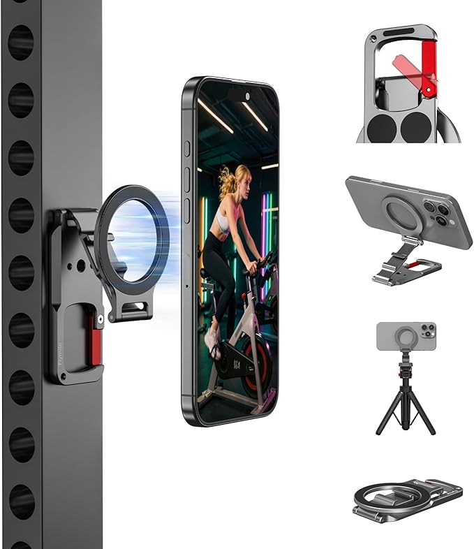 Magnetic Phone Mount for MagSafe, Maglock Tripod Adapter Magnet Golf Gym by BRDRC