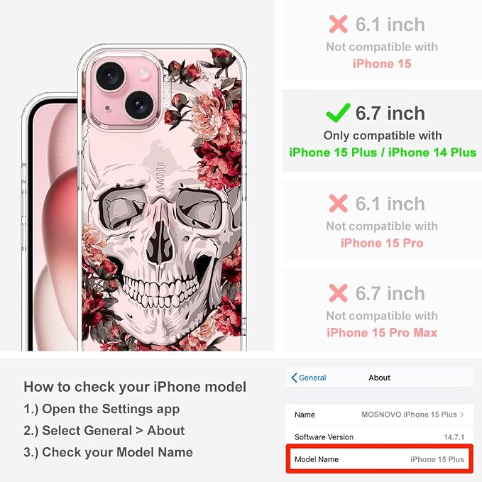 MOSNOVO Case for iPhone 15 Plus/iPhone 14 Plus - Image 2