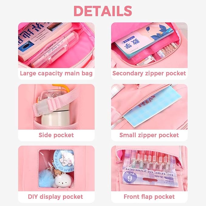 Cute Backpack for Teen Girls Kids Kawaii Bookbag Large School Back Packs - Image 6