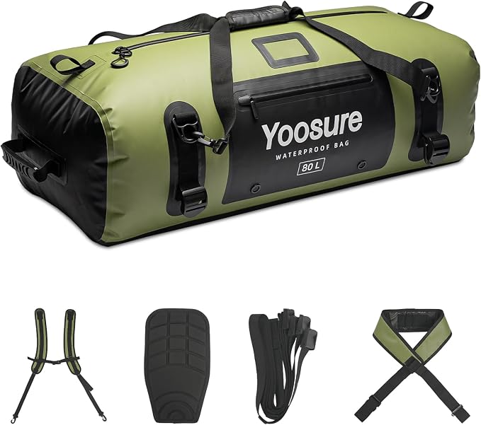 80L Waterproof Duffel Bag Motorcycle Dry Bag Backpack, Waterproof Zippered Bags by Unknown